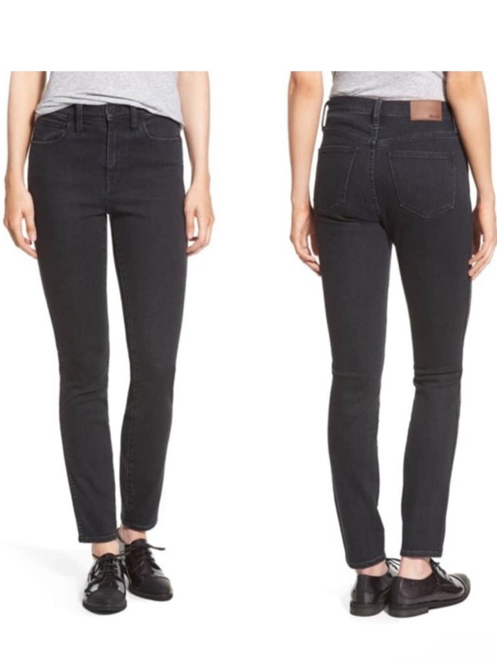 Madewell Black High-Rise Skinny Jeans Black Gray